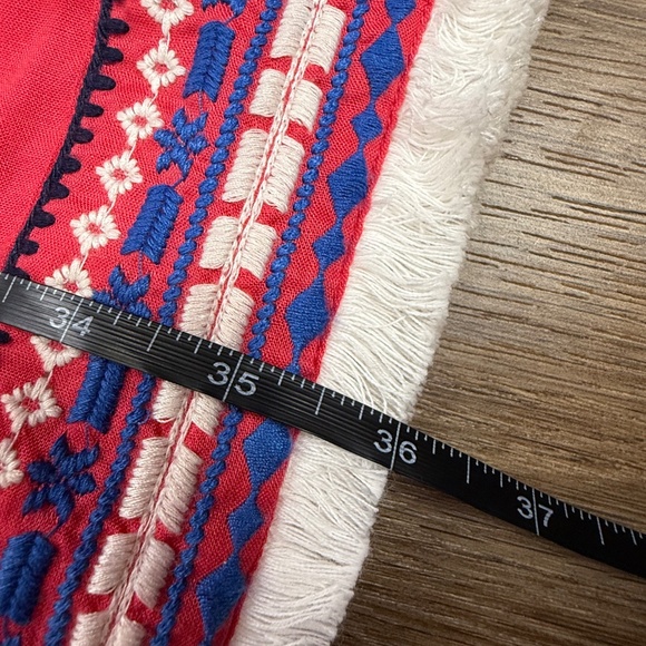 Mud Pie Women's James Sleeveless Shift Dress Pink Embroidered Boho Beach Sz L - Picture 10 of 13